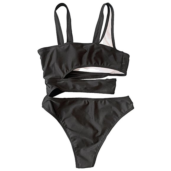 Bandage Cut-Out Knotted One-Piece Swimsuit in Black - Picture 7 of 10